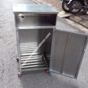 Kệ để bếp ga đơn có bánh xe inox 304