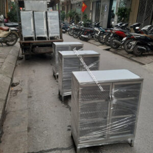 Tủ úp cốc inox trường học cánh mica