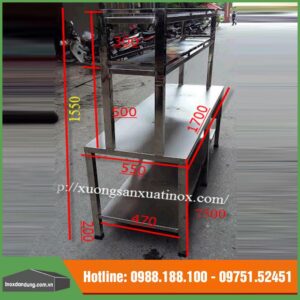 Bàn chế biến thực phẩm inox công nghiệp