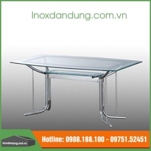 Bàn inox cố định mặt kiếng 2