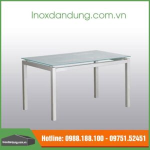 Bàn inox cố định mặt kiếng 3