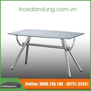 Bàn inox cố định mặt kiếng 4