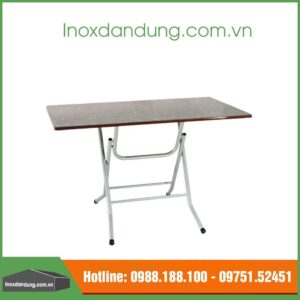 Bàn inox mặt gỗ