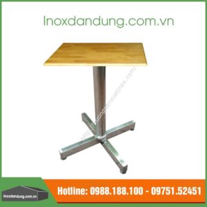 Bàn inox mặt gỗ đẹp