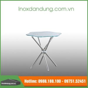 Bàn inox xếp mặt kiếng