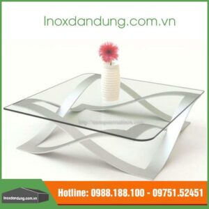 Bàn kính inox nghệ thuật
