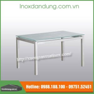 Bàn mặt kính inox cao cấp