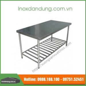 Bàn sơ chế inox có sàn nan dưới