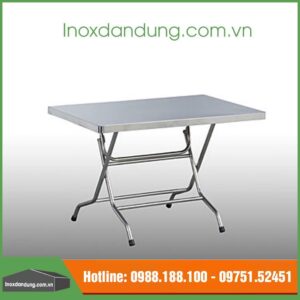 Bàn xếp inox mặt hình chữ nhật