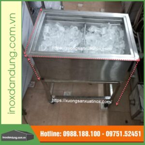 Báo giá thùng đá inox có chân có bánh xe