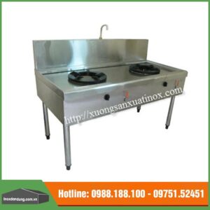 Bếp á 2 bếp inox