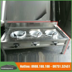 Bếp ga inox 3 bếp 201