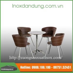 Bộ bàn ghế inox mặt đá đẹp