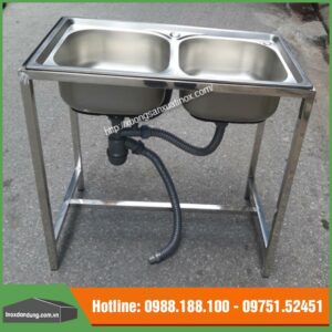 Chậu rẻ inox 2 hố