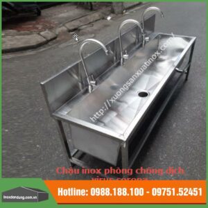 Chậu rửa tay phòng covid inox
