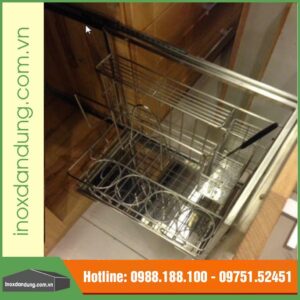 Giá dao thớt inox tủ bếp lắp cánh