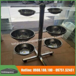 Giá đựng nước inox spa có bánh xe