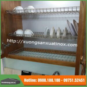 Giá inox úp bát đĩa cho tủ bếp