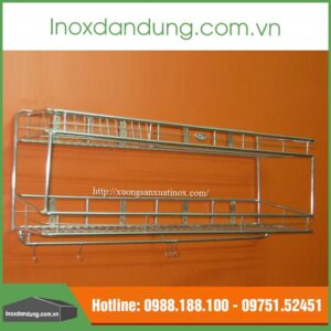 Giá kệ chạn bát inox úp bát đĩa 2 tầng