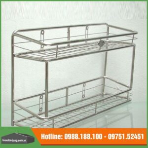 Giá kệ inox để gia vị 2 tầng