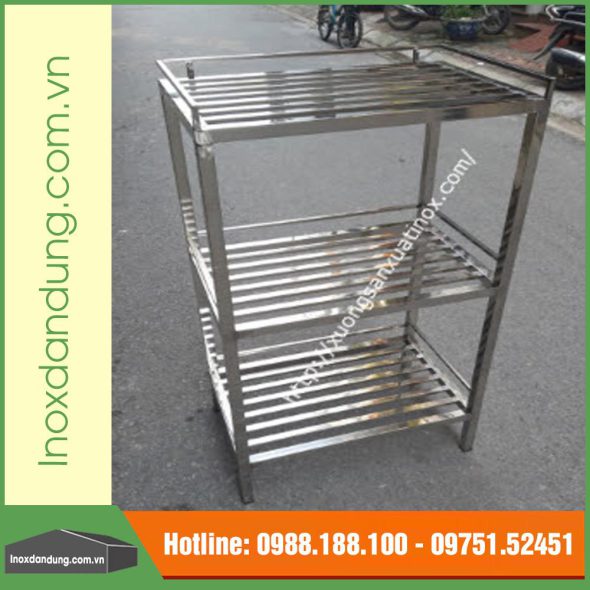 Giá kệ inox 3 tầng - Inox dân dụng Toán Huệ