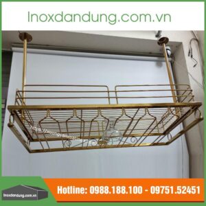 Giá treo ly inox mạ vàng cao cấp