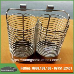 Giỏ đũa inox đôi, tròn