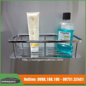 Kệ 1 tầng inox 304 để đồ nhà vệ sinh
