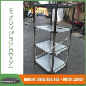 Kệ inox 4 tầng phẳng