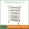 Ke inox co lon 7 tang co banh xe | Inox dân dụng Toán Huệ