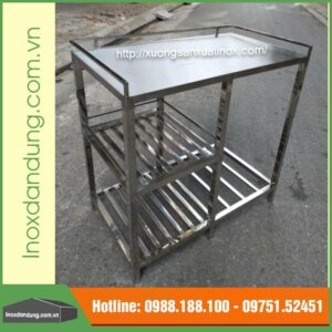 Kệ inox để bếp ga có thành chắn