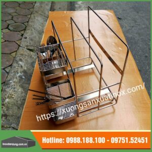 Kệ inox để dao thớt 2 thớt