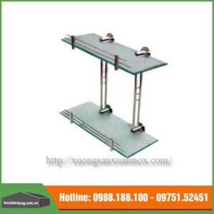 Kệ kính 2 tầng inox 304