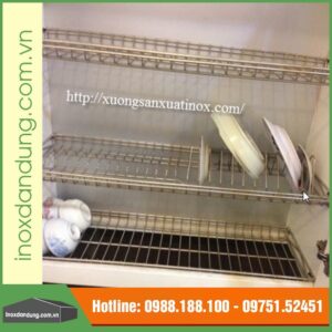 Khay úp bát inox tủ bếp