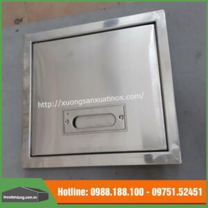 Lắp cửa rác inox lắp mặt đá