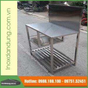 Mẫu kệ bếp ga inox có thành