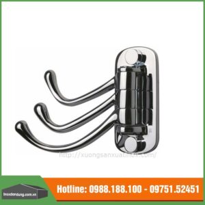 Móc treo áo inox 3 chấu inox 304 xoay 180 độ cao cấp