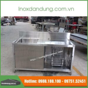Tủ chậu inox 304 có cánh cao cấp