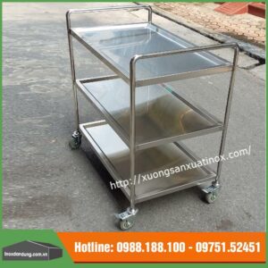 Xe đẩy 3 tầng inox 304