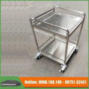 Xe đẩy inox 2 tầng