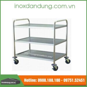 Xe đẩy inox 3 tầng