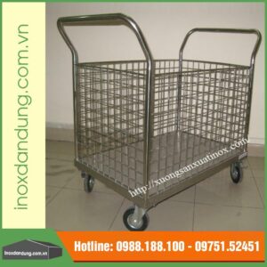 Xe đẩy inox lan thoáng