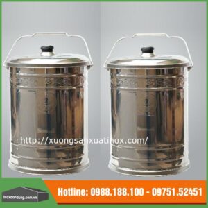 Xô inox đựng nước canh trường học