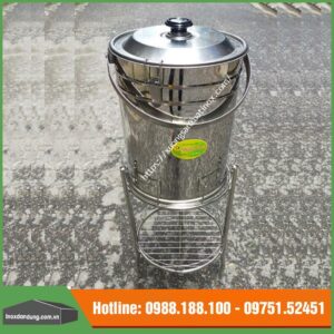 Xô inox đựng nước có nắp cài