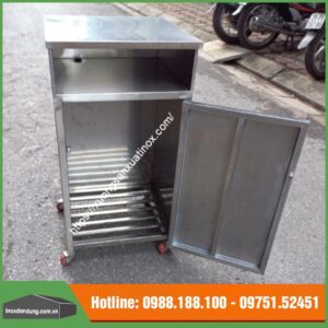 Kệ bếp ga inox đơn có bánh xe