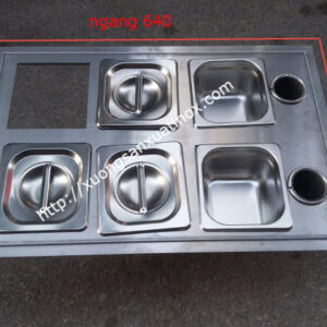Khay inox đựng topping inox
