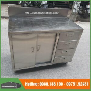 Tủ inox cánh lùa có ngăn