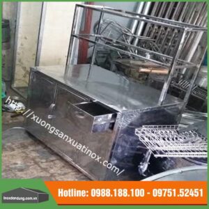 Tủ bán phở làm bằng inox