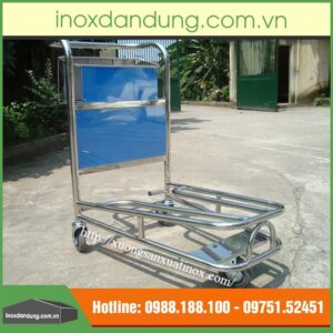 Xe đẩy hành lý sân bay inox