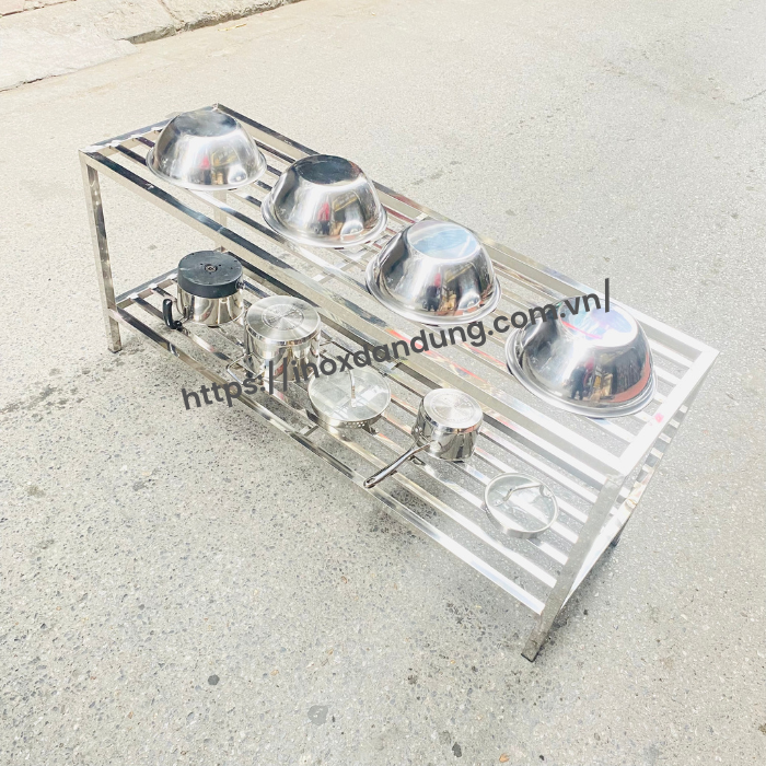 Ke inox 2 tang de noi dep 1 | Inox dân dụng Toán Huệ